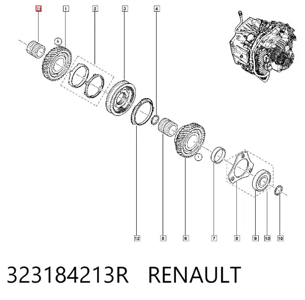 Rodamiento caja de cambios 323184213R Renault (RVI)
