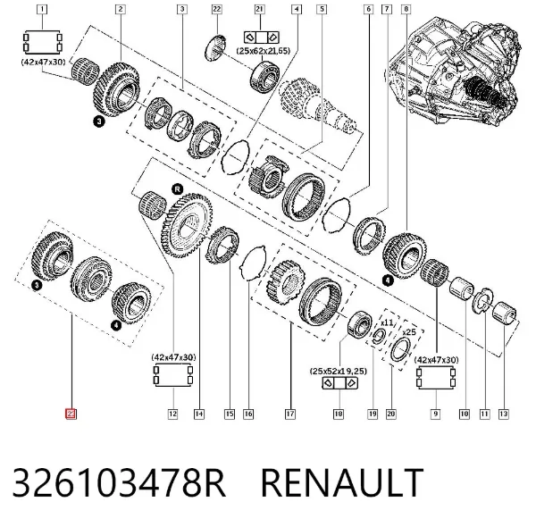 Sincronizador de 3ª y 4ª marcha 326103478R Renault (RVI)