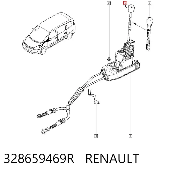 Pomo de palanca de cambios 328659469R Renault (RVI)