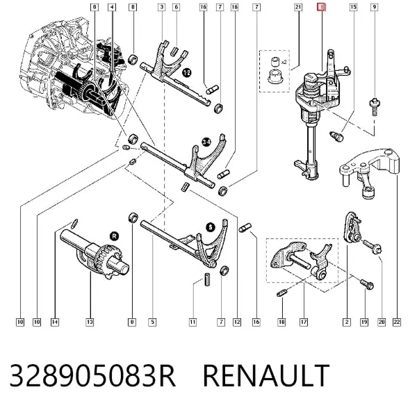 Mecanismo de selección de marchas 328905083R Renault (RVI)