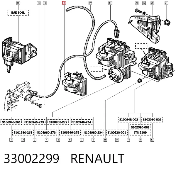 Bobina 33002299 Renault (RVI)