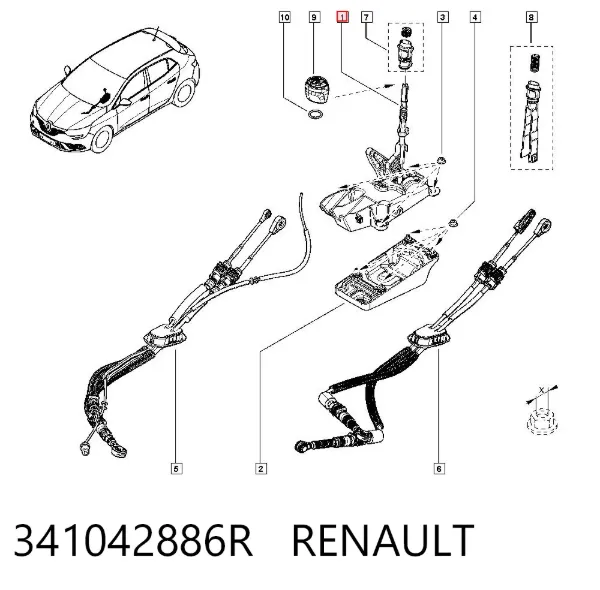 Palanca de cambios 341042886R Renault (RVI)