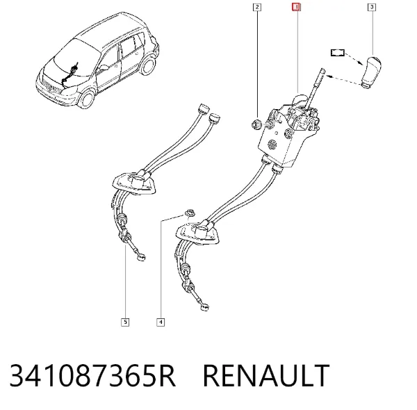 Palanca de cambios 341087365R Renault (RVI)