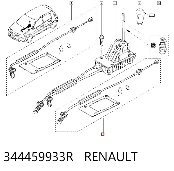 Cable de caja de cambios 344459933R Renault (RVI)