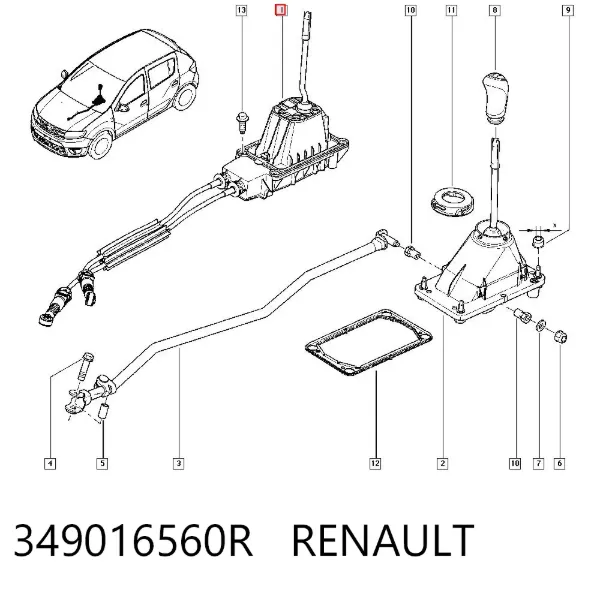 Palanca de cambios 349016560R Renault (RVI)