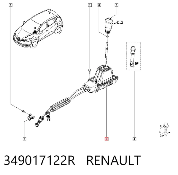 Cables de caja de cambios 349017122R Renault (RVI)