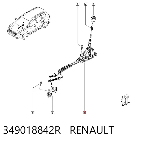 Palanca de cambios 349018842R Renault (RVI)