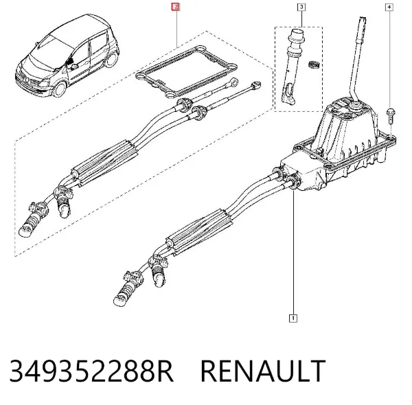 Cable de caja de cambios 349352288R Renault (RVI)