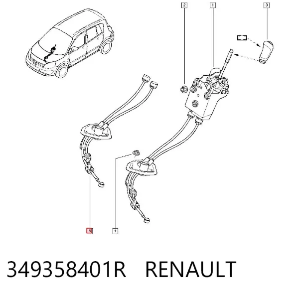 Cables de caja de cambios 349358401R Renault (RVI)