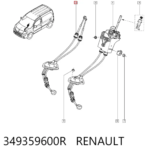 Cables de caja de cambios 349359600R Renault (RVI)