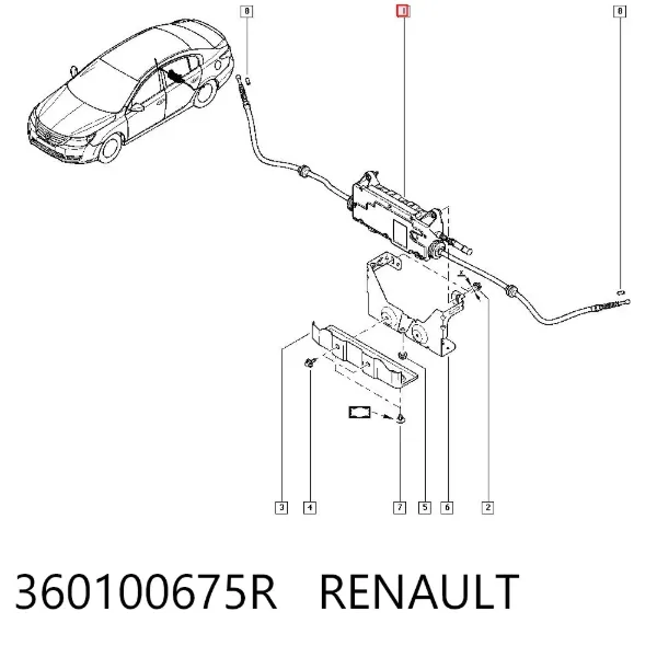 Palanca de freno de mano 360100675R Renault (RVI)