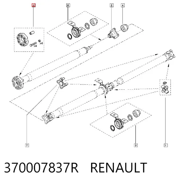 Acoplamiento elástico delantero del cardán 370007837R Renault (RVI)