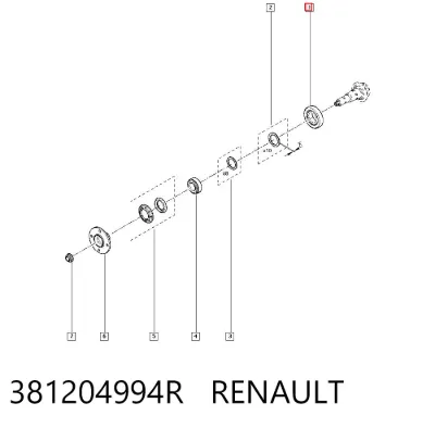 Cojinete del diferencial del eje trasero RENAULT 381204994R