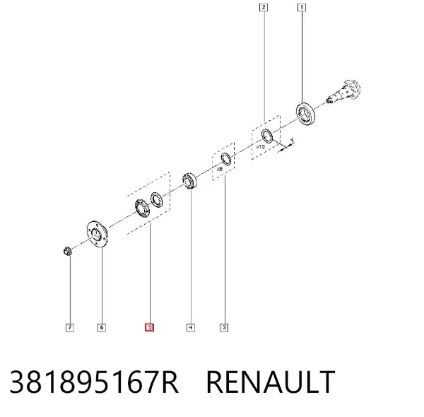 Retén del piñón del diferencial trasero 381895167R Renault (RVI)