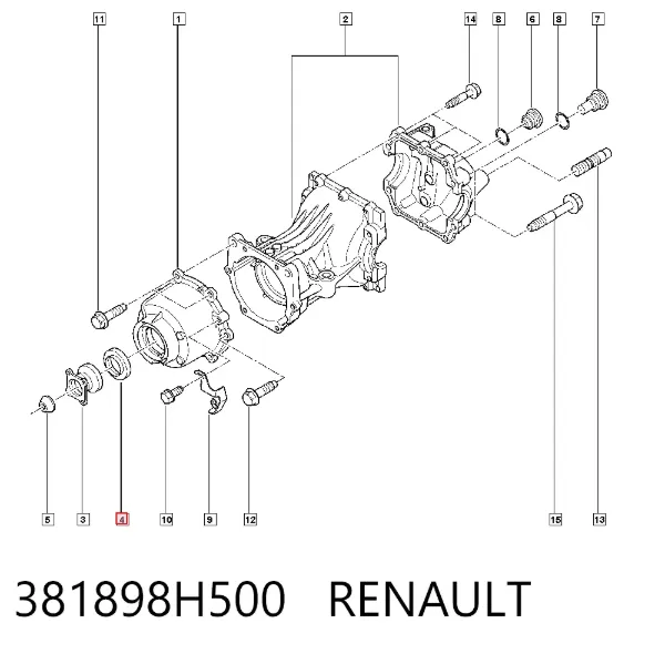 Retén del piñón del diferencial trasero 381898H500 Renault (RVI)