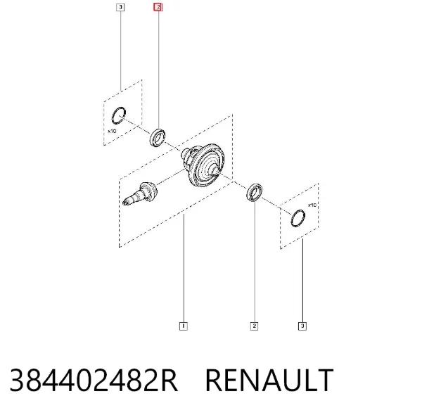 Cojinete del diferencial del eje trasero 384402482R Renault (RVI)