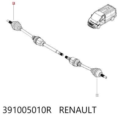 Semieje delantero derecho RENAULT 391005010R