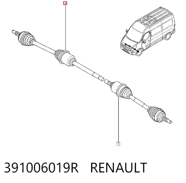 Semieje delantero derecho 391006019R Renault (RVI)