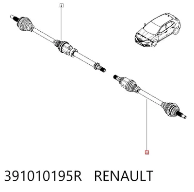 Semieje delantero izquierdo RENAULT 391010195R