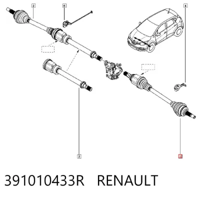 Semieje delantero izquierdo RENAULT 391010433R