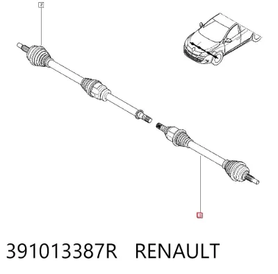 Semieje delantero izquierdo RENAULT 391013387R