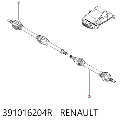 Semieje delantero izquierdo RENAULT 391016204R