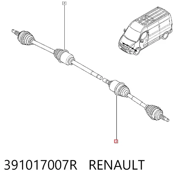 Semieje delantero izquierdo 391017007R Renault (RVI)