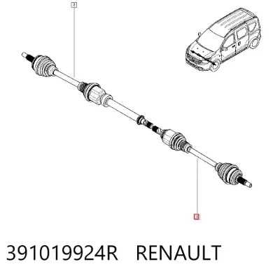 Semieje delantero izquierdo RENAULT 391019924R