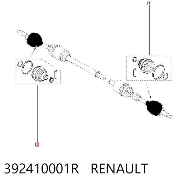 Fuelle de palier delantero exterior 392410001R Renault (RVI)