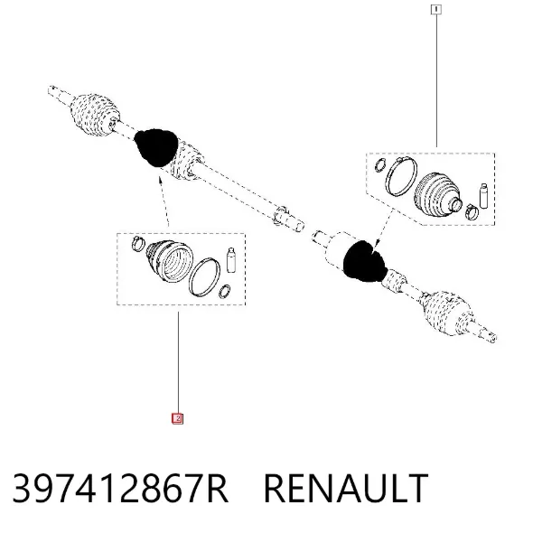 Fuelle de semieje delantero interior 397412867R Renault (RVI)