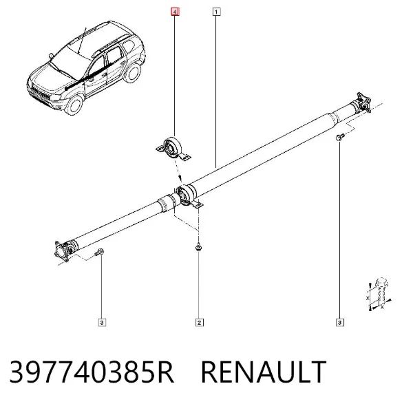 Rodamiento central del eje de transmisión 397740385R Renault (RVI)