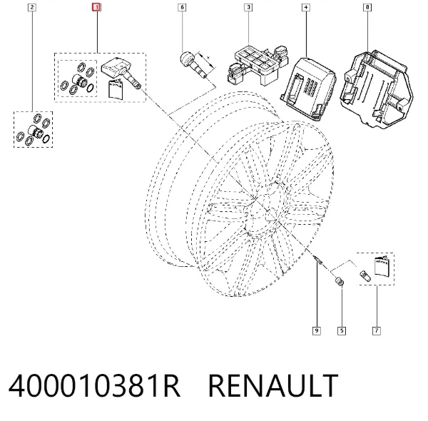 Sensor de presión de neumáticos Renault Megane I