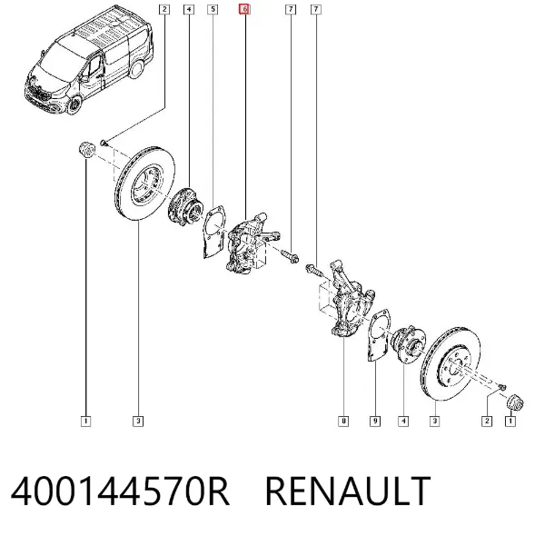 Mangueta delantera derecha 400144570R Renault (RVI)