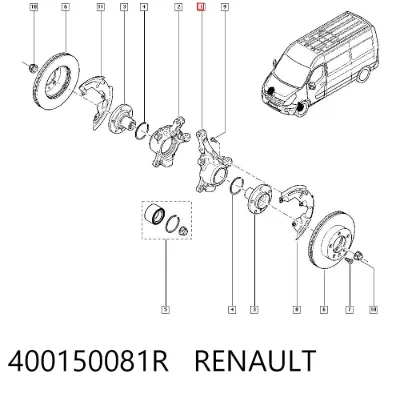 Mangueta delantera izquierda RENAULT 400150081R