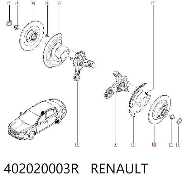 Disco de freno trasero 402020003R Renault (RVI)