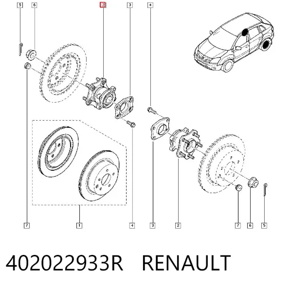 Cubo de rueda trasero 402022933R Renault (RVI)