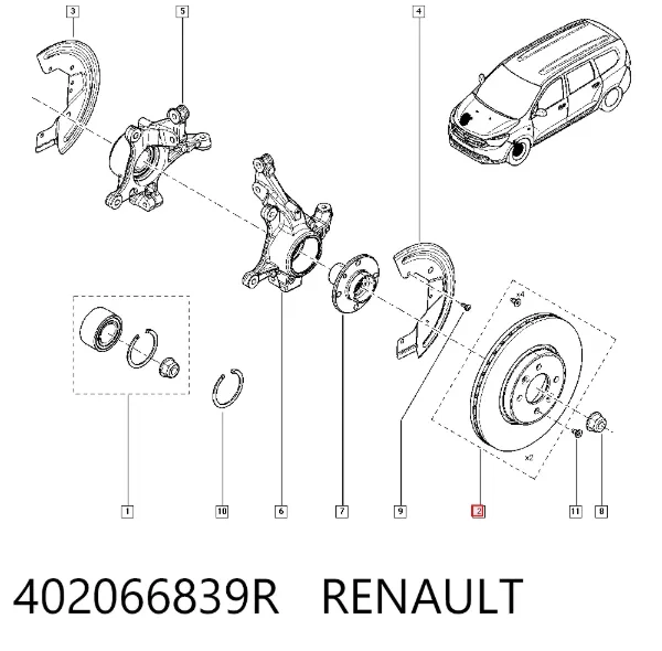Disco de freno 402066839R Renault (RVI)
