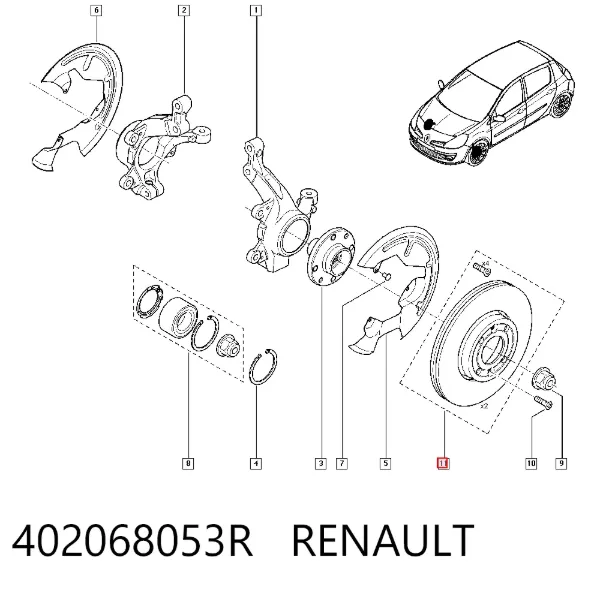 Disco de freno 402068053R Renault (RVI)