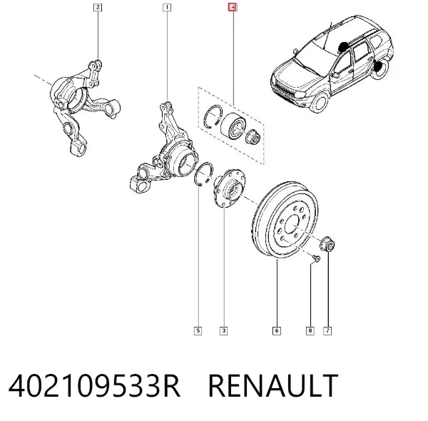 Cojinete de rueda 402109533R Renault (RVI)