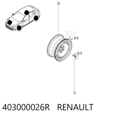 Rin de acero estampado RENAULT 403000026R