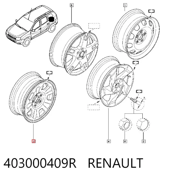 Llantas de acero (Estampado) 403000409R Renault (RVI)
