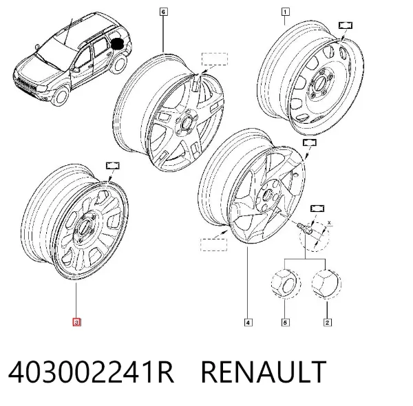 Llantas de acero (Estampado) 403002241R Renault (RVI)