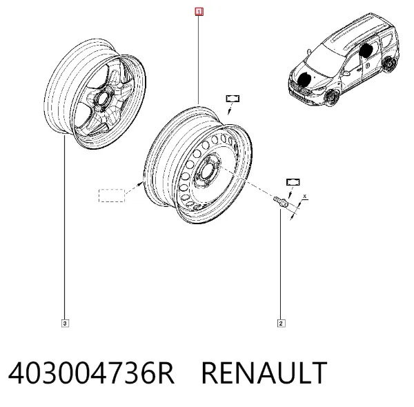 Llantas de acero (Estampado) 403004736R Renault (RVI)