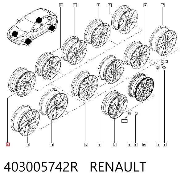 Llantas Renault Koleos HY0