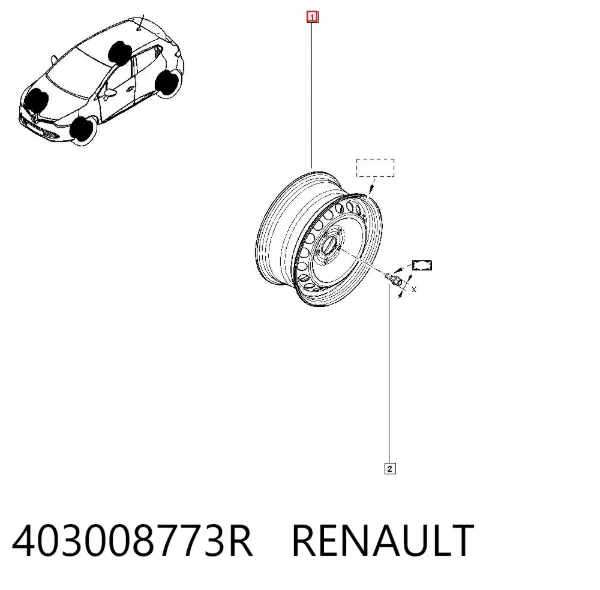 Rueda de emergencia 403008773R Renault (RVI)