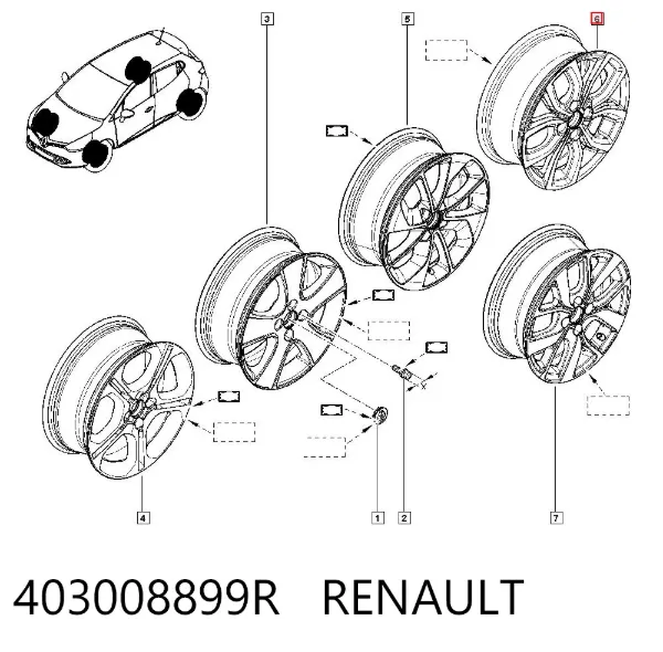 Llantas 403008899R Renault (RVI)