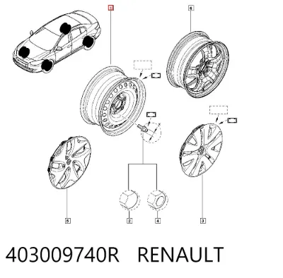 Rin de acero estampado RENAULT 403009740R