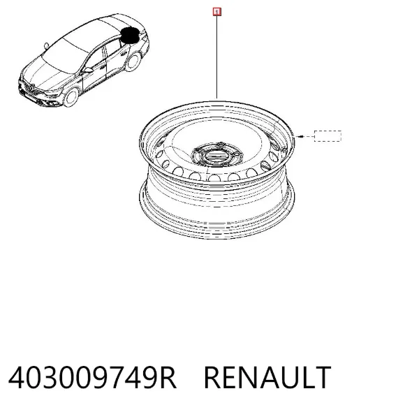 Llantas de acero (Estampado) 403009749R Renault (RVI)