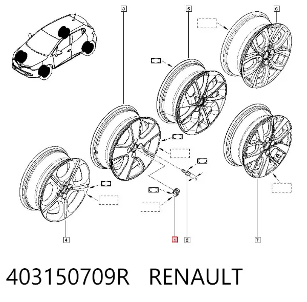 Tapacubos 403150709R Renault (RVI)