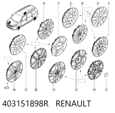 Tapacubos de rueda RENAULT 403151898R